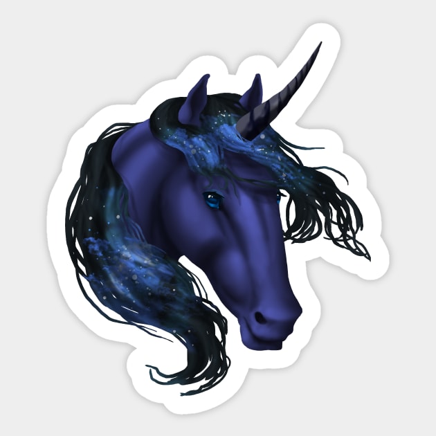 Unicorn Luna Sticker by FalconArt